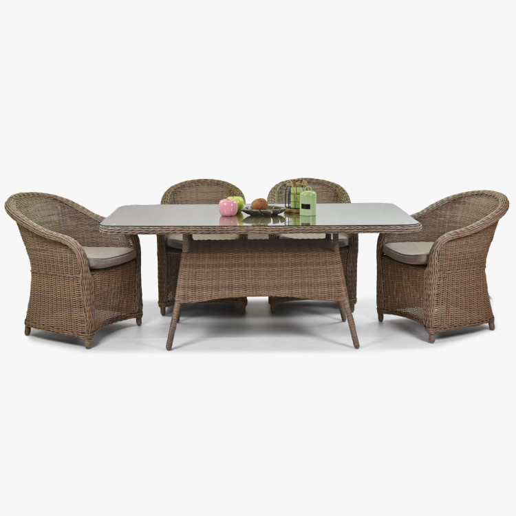 Rattan kerti szék - barna  - 4