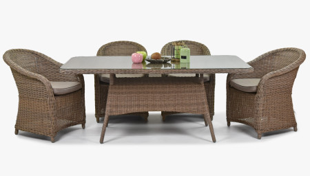 Rattan kerti szék - barna  - 4