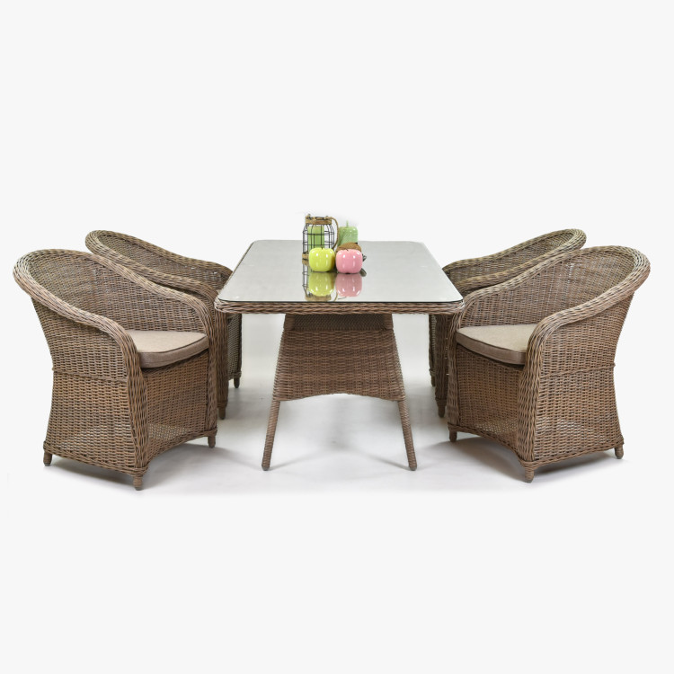 Rattan kerti szék - barna  - 5