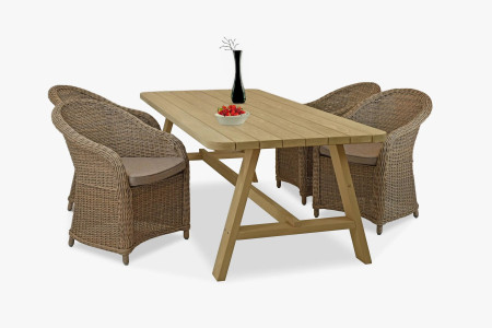 Rattan kerti szék - barna  - 7