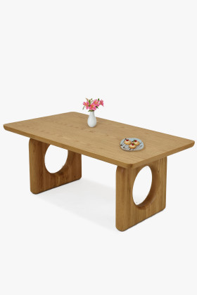 Tölgyfa dohányzóasztal 120x70 cm, matt lakk, dizájnos kivitel