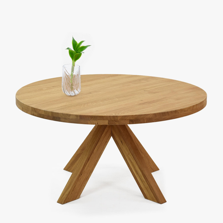 Kerek, fából készült dohányzóasztal, 90 cm átmérőjű  - 1