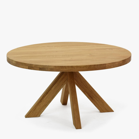 Kerek, fából készült dohányzóasztal, 90 cm átmérőjű  - 3