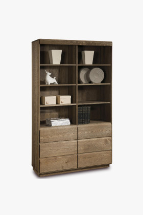 Helsinki égett tölgyfa polcos-szekrényes tároló bútor