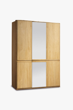 Modern tölgyfa ruhásszekrény, natúr színű, Típus 03