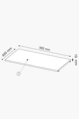 Hosszú polc a szekrényhez, 60 ON típus  - 0 2
