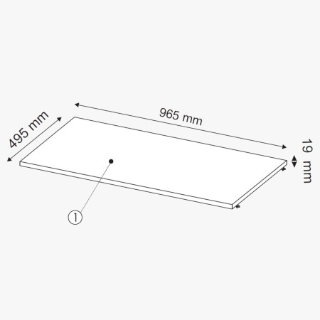 Hosszú polc a szekrényhez, 60 ON típus  - 1