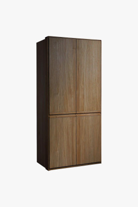 Modern gardróbszekrény égetett tölgy furnér 02-es típus, kerekített