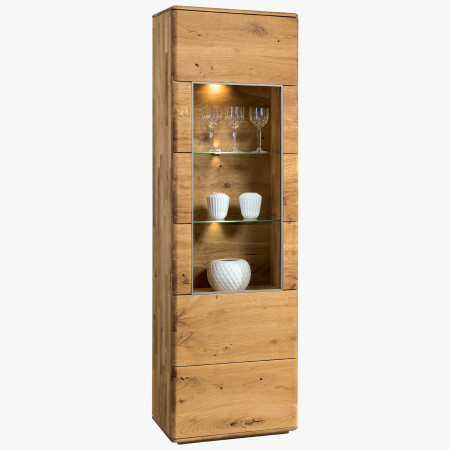 Tölgy keskeny vitrin Texas, TÍPUS 10 ON (Ajtónyitás bal oldalra)  - 0