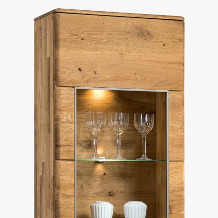 Tölgy keskeny vitrin Texas, TÍPUS 10 ON (Ajtónyitás bal oldalra)  - 12