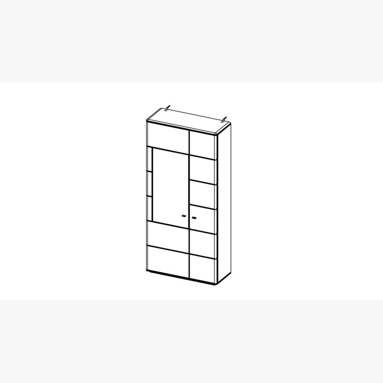 Magas, keskeny komód szélesebb üveges résszel, TÍPUS 12  - 2
