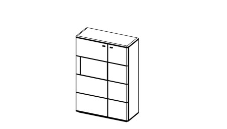 Magas komód egy üvegezett résszel, Texas típus 45  - 4