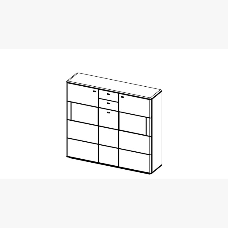 Magas és hosszú komód két üvegezett ablakkal, 47 ON típus  - 4