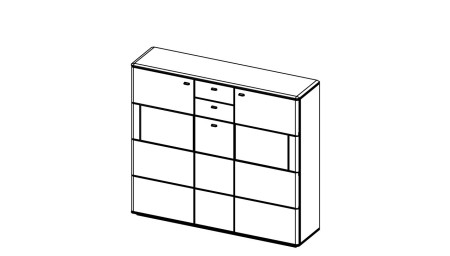 Magas és hosszú komód két üvegezett ablakkal, 47 ON típus  - 4