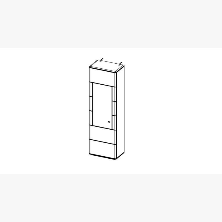 Tölgyfa keskeny vitrin Texas, TÍPUS 10 DP (Ajtónyitás bal oldalra)  - 1