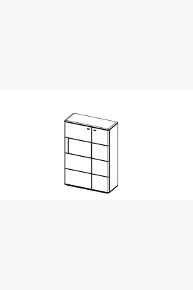 Magas komód egy üveges résszel, Texas TYP 45 DP  - 0 2