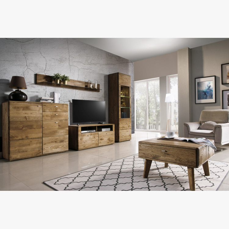 Alacsony komód egy üvegezett résszel tölgyfából DP  - 4