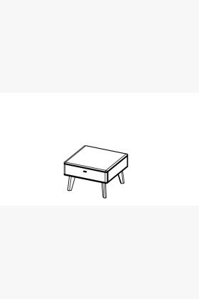 Retro dohányzóasztal tölgyfából, Texas TYP 66 DP  - 0 2