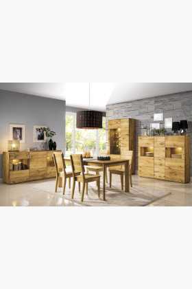 Tölgyfa magas komód a nappaliba, TYP 46 DP  - 0 2