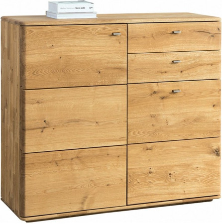 Tölgyfa magas komód a nappaliba, TYP 46 DP  - 8