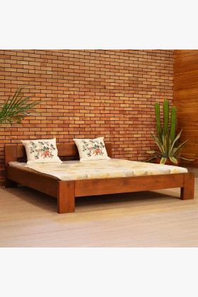 Tömör bükkfa franciaágy 200x200 cm, masszív ágykeret színválasztékkal