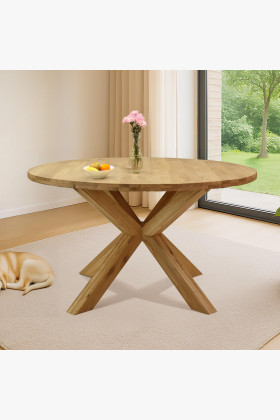 Dubbel tölgy asztal 130 cm átmérővel  - 0 2