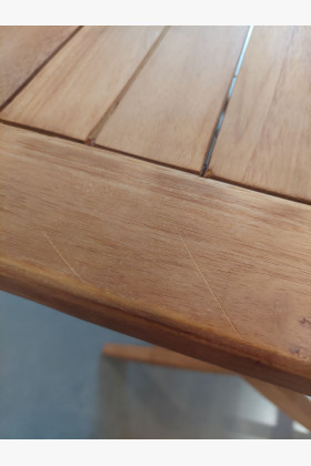 Teakfa kerti asztal – 120 × 70 cm, tömörfa, összecsukható  - 0 2