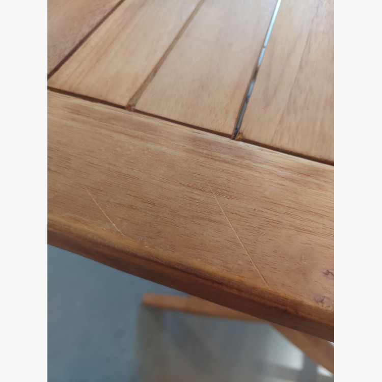 Teakfa kerti asztal – 120 × 70 cm, tömörfa, összecsukható  - 1