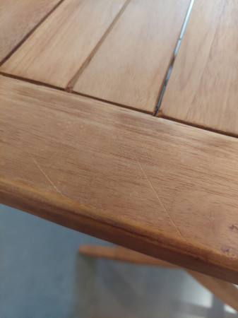 Teakfa kerti asztal – 120 × 70 cm, tömörfa, összecsukható  - 1