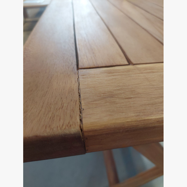 Teakfa kerti asztal – 120 × 70 cm, tömörfa, összecsukható  - 2