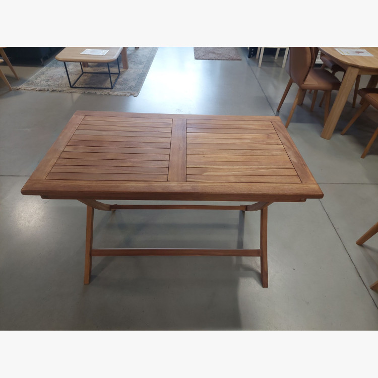 Teakfa kerti asztal – 120 × 70 cm, tömörfa, összecsukható  - 3