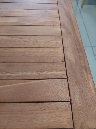 Teakfa kerti asztal – 120 × 70 cm, tömörfa, összecsukható  - 4