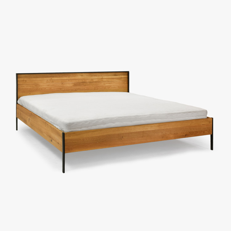 Tölgyfa franciaágy, fém lábakkal 180 x 200  - 3