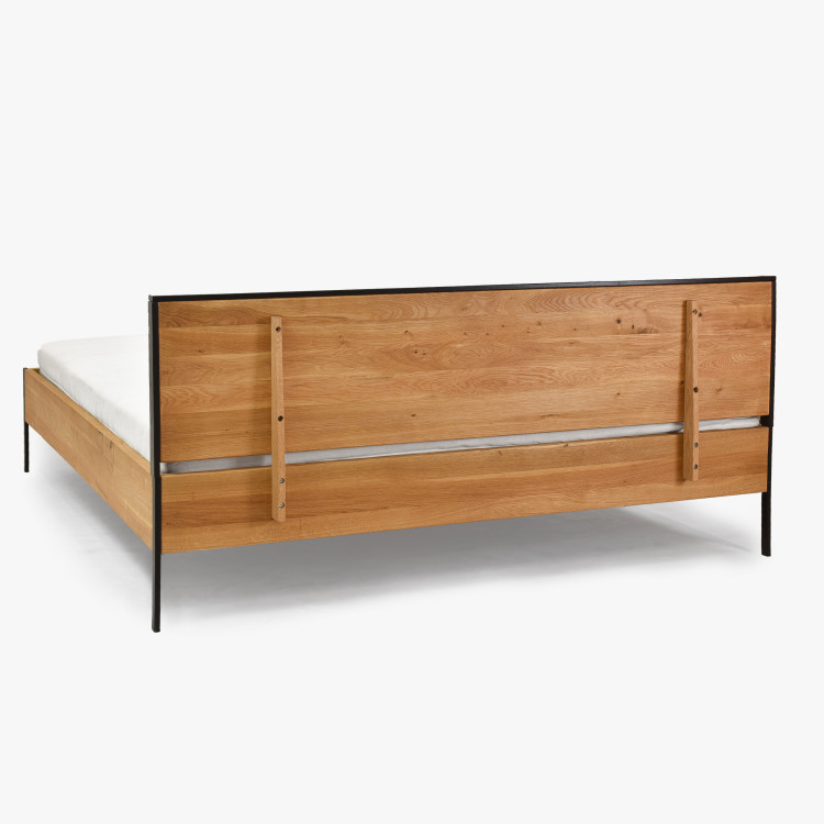 Tölgyfa franciaágy, fém lábakkal 180 x 200  - 11