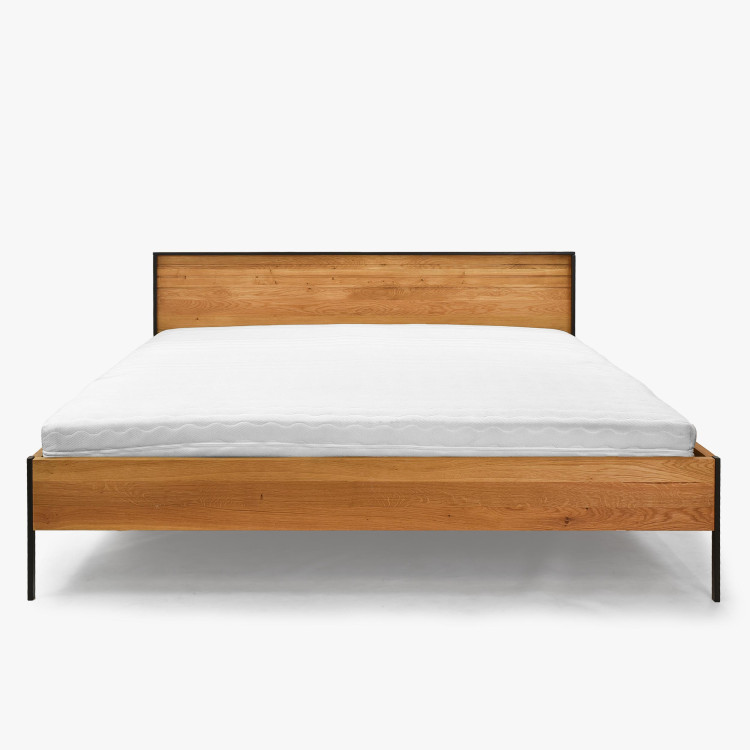 Tölgyfa franciaágy, fém lábakkal 180 x 200  - 13