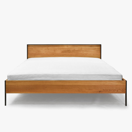 Tölgyfa franciaágy, fém lábakkal 180 x 200  - 13