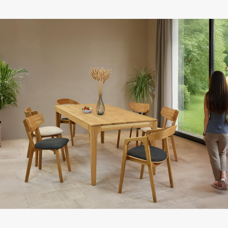 Modern tölgyfa étkezőszék, sötétszürke színben  - 13