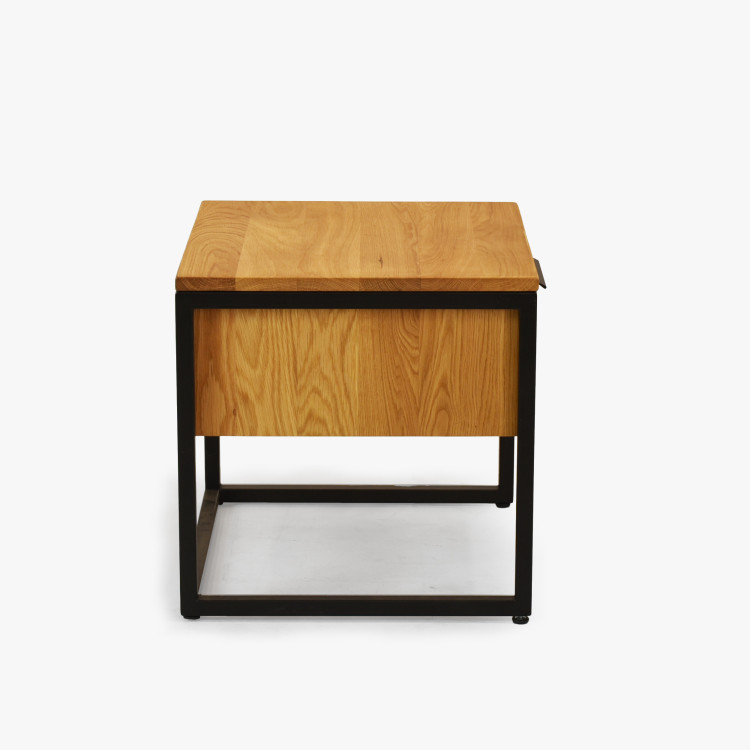 Tölgyfa éjjeliszekrény fém lábakkal  - 4