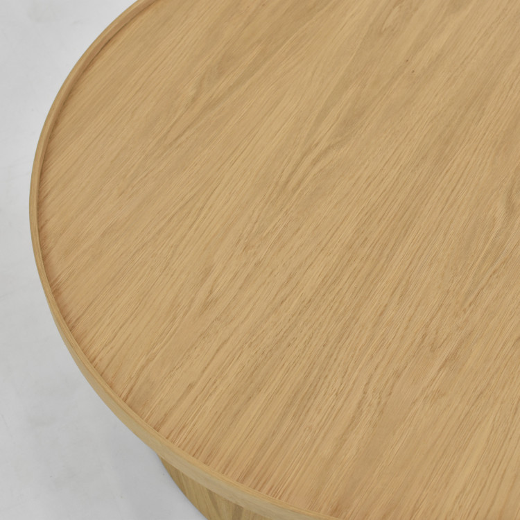 Dub tölgy dohányzóasztal, fehér tölgy, Ø 45 ​​cm  - 11