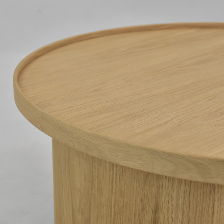 Dub tölgy dohányzóasztal, fehér tölgy, Ø 45 ​​cm  - 12