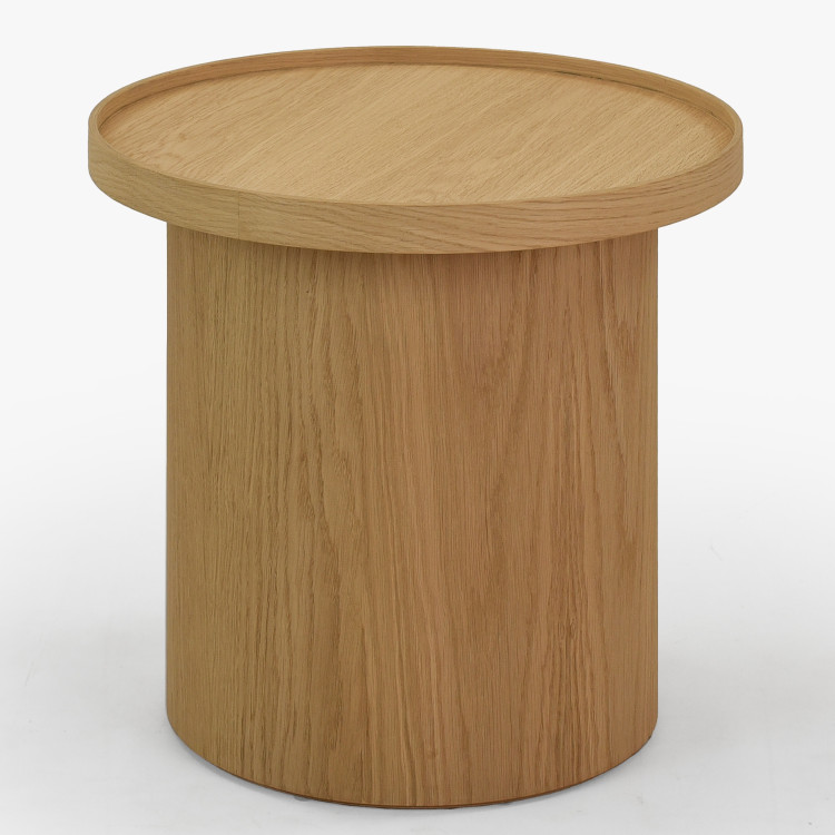 Dub tölgy dohányzóasztal, fehér tölgy, Ø 45 ​​cm  - 13