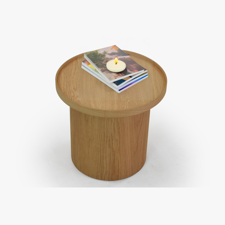 Dub tölgy dohányzóasztal, fehér tölgy, Ø 45 ​​cm  - 14