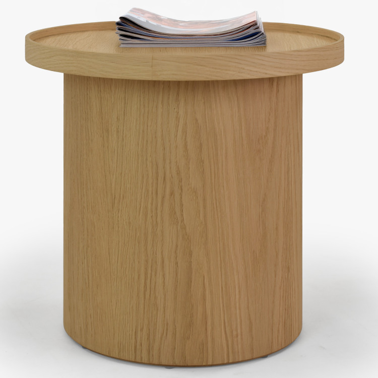 Dub tölgy dohányzóasztal, fehér tölgy, Ø 45 ​​cm  - 16