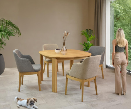 Szürkésbarna tölgyfa szék  - 12