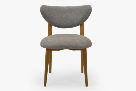 Luxus étkezőszék tölgyfa szürke kárpitozással  - 1