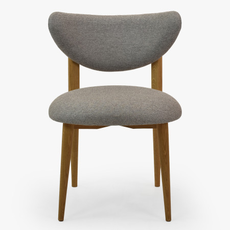 Luxus étkezőszék tölgyfa szürke kárpitozással  - 2