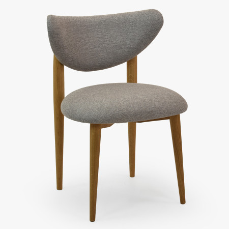 Luxus étkezőszék tölgyfa szürke kárpitozással  - 3