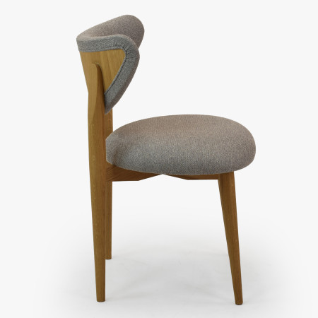 Luxus étkezőszék tölgyfa szürke kárpitozással  - 5