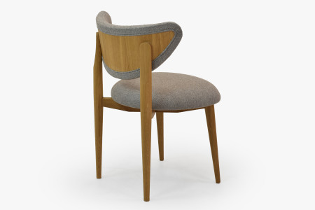 Luxus étkezőszék tölgyfa szürke kárpitozással  - 8