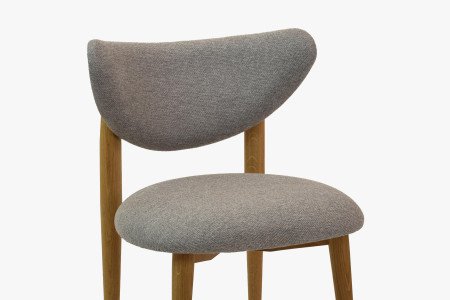 Luxus étkezőszék tölgyfa szürke kárpitozással  - 11